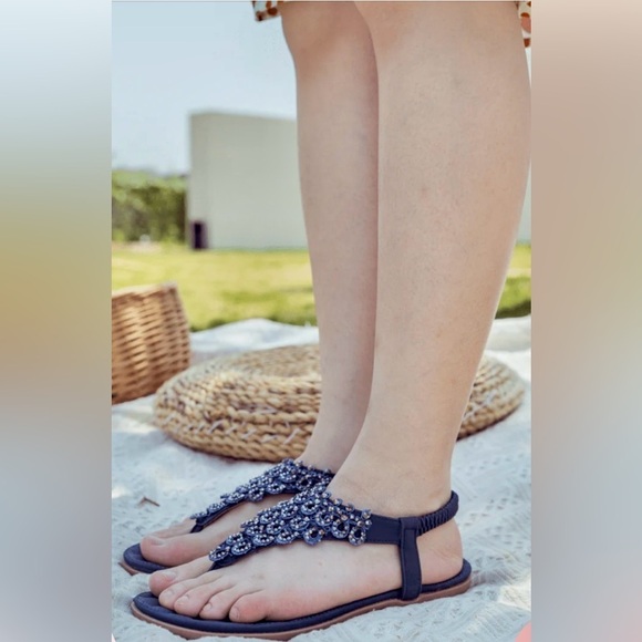 Siketu Beaded Embellished Women’s Sandals with Cushioned Footbed 
Size 10 - Picture 6 of 6